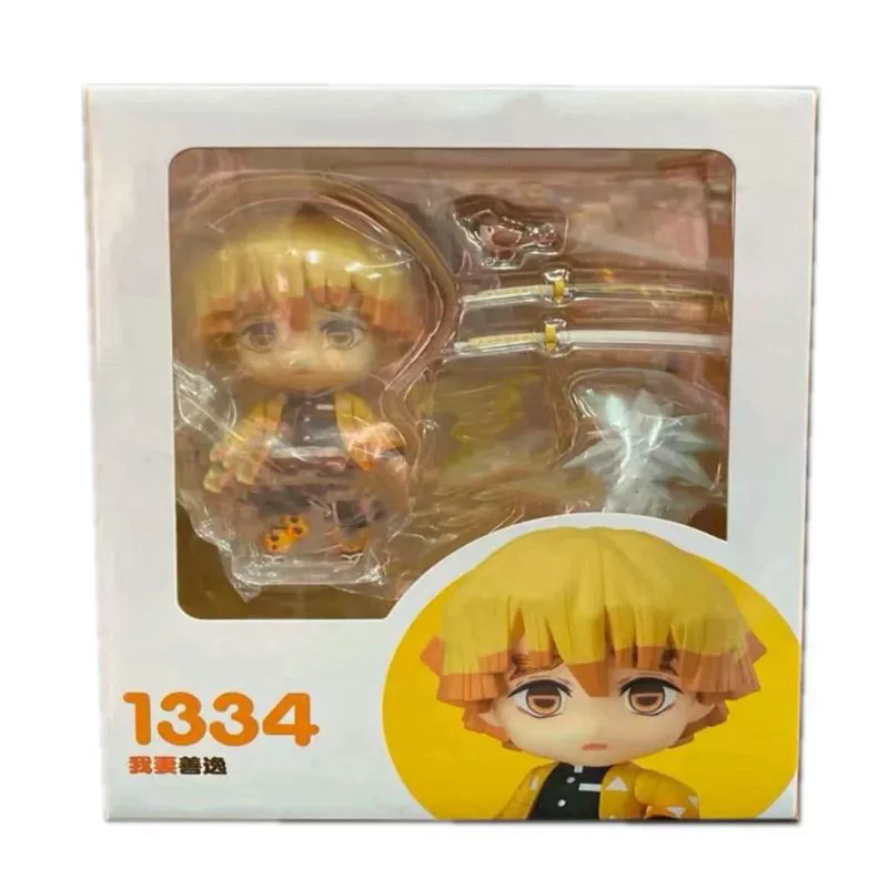 Фигура Q-версии PVC (Kimetsu no Yaiba Zenitsu), 10 см, шарнирные суставы и смена лица