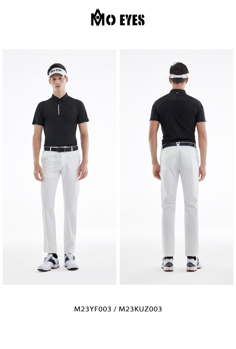 Áo phông thể thao nam ngắn tay chơi golf MMO EYES, chất liệu co giãn cao thoáng khí — M23YF002-Áo màu xanh lá cây, M23YF005-Áo màu xám, M23YF004-Áo màu đen, M23YF005-Áo màu trắng chi tiết 60