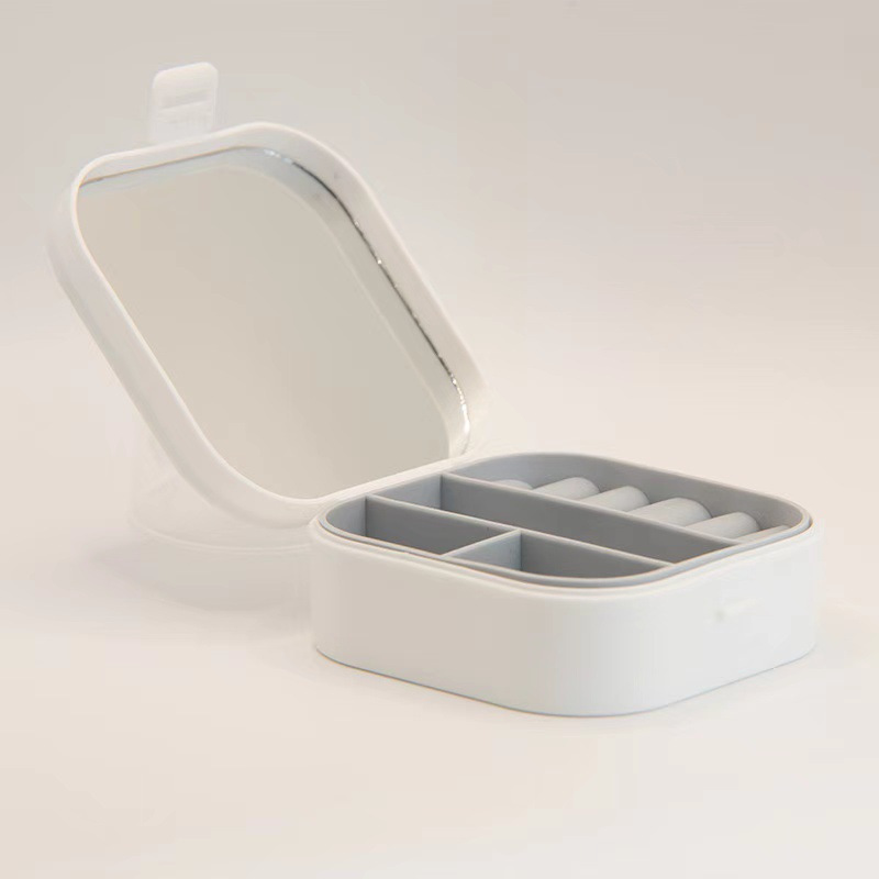 Mirrored jewelry storage box, travel portable gift box, earrings, ring packaging, multifunctional jewelry box