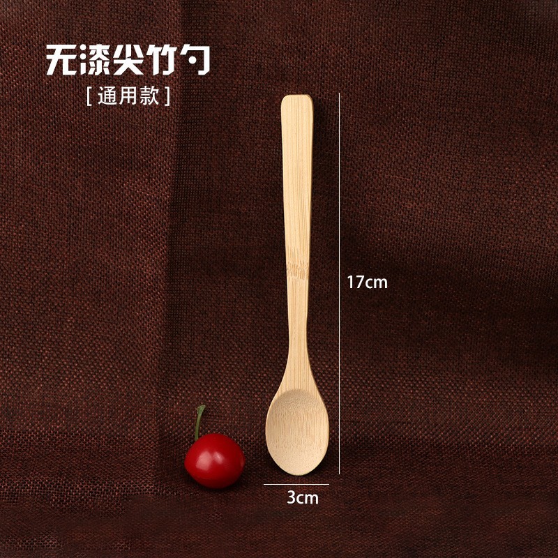 17x3 니스 처리 된 뾰족한 대나무 숟가락 1