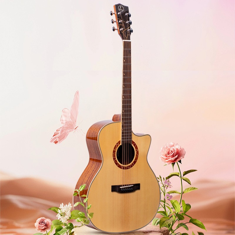 Guitar, stone inlay for students for men and women