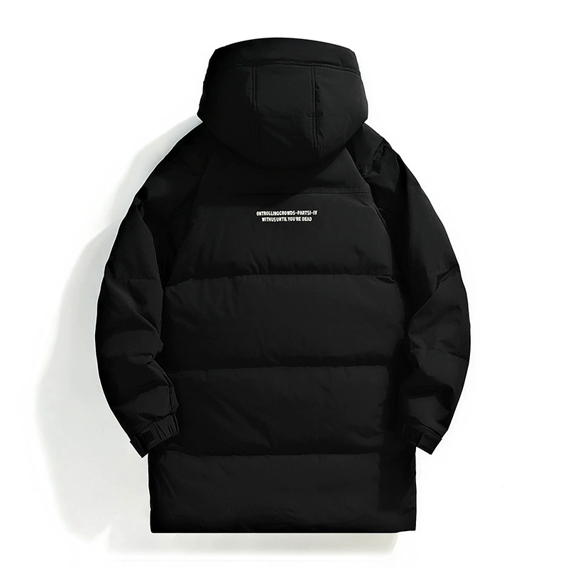 Down jacket, long fashionable trend hoody, mid-length