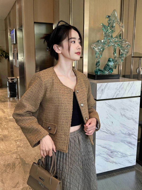 法式名媛小香风外套女春秋新款短款小个子显瘦圆领上衣秋季新款|undefined