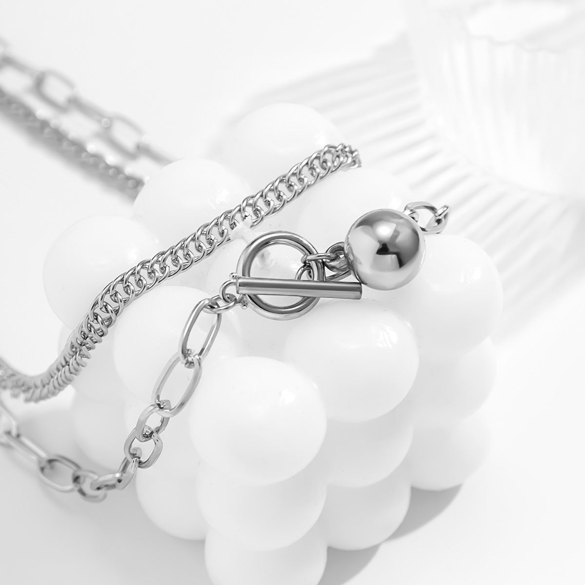 Fashion Solid Color Alloy Menu0027S Layered Necklaces 1 Piece