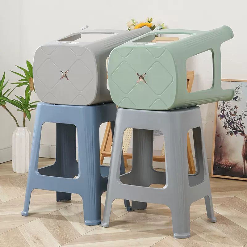 家用北欧塑料凳子加厚成人防滑塑胶高凳儿童方凳矮凳餐椅厂家批发