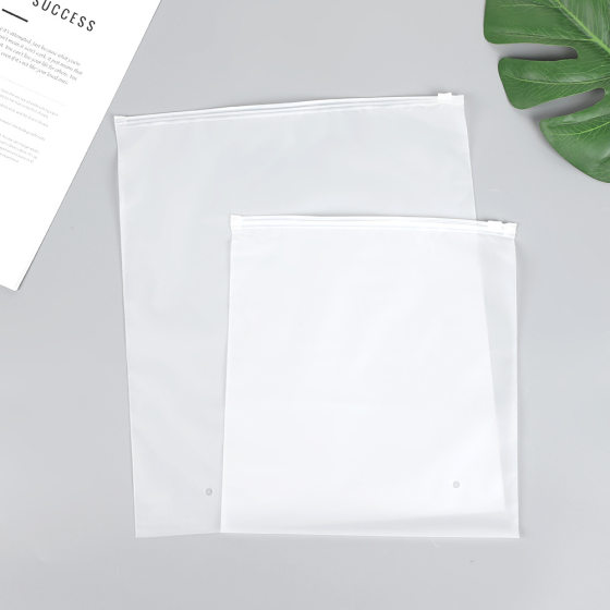 Factory direct supply clothing zipper bag translucent frosted plastic bag clothes slider zipper packaging bag in stock wholesale