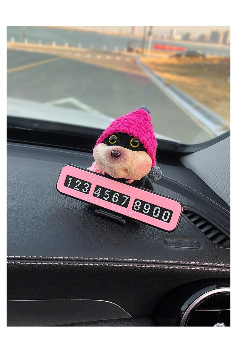 Quirky and Cute Bee and Puppy Number Plate, Car Temporary Parking Sign, High-End 2025 New Model