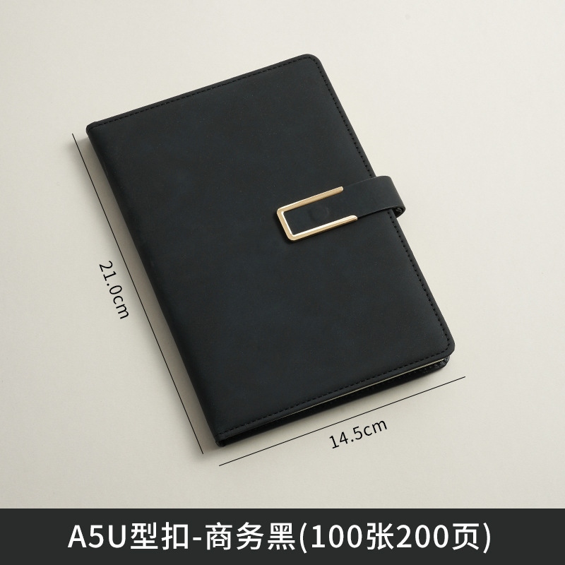 A5 cuaderno de notas logotipo de oficina de negocios regalos de cuero suave grueso de alto valor de la cara hebilla cuaderno de notas caja de regalo