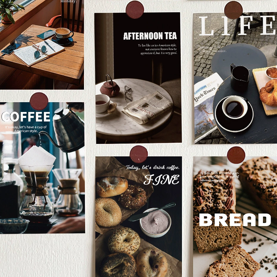 10 небольших открыток времени творческие ins ветер кофейня декоративные материалы для ручных счетов на стене декоративные наклейки на стене