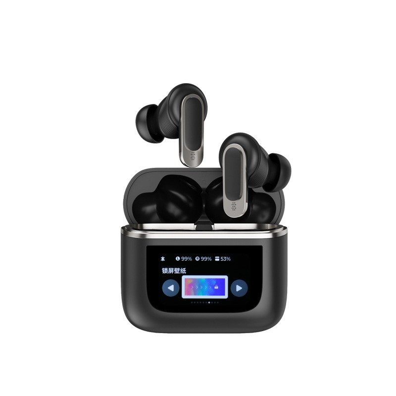New hot sale V8LCD full color touch smart screen ANC noise reduction Bluetooth headset TWS in-ear business applicable JBL