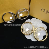 F brand/F brand высокая версия с бриллиантами F letter 25 новых женских сережек, модные, простые и высококачественные серьги.