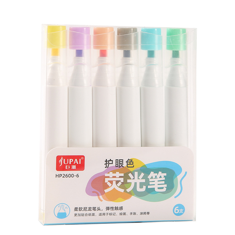 Nuevo recomendar pluma redonda titular fluorescente pluma fluorescente sólido color clave marca trazando cabeza suave marcador pluma