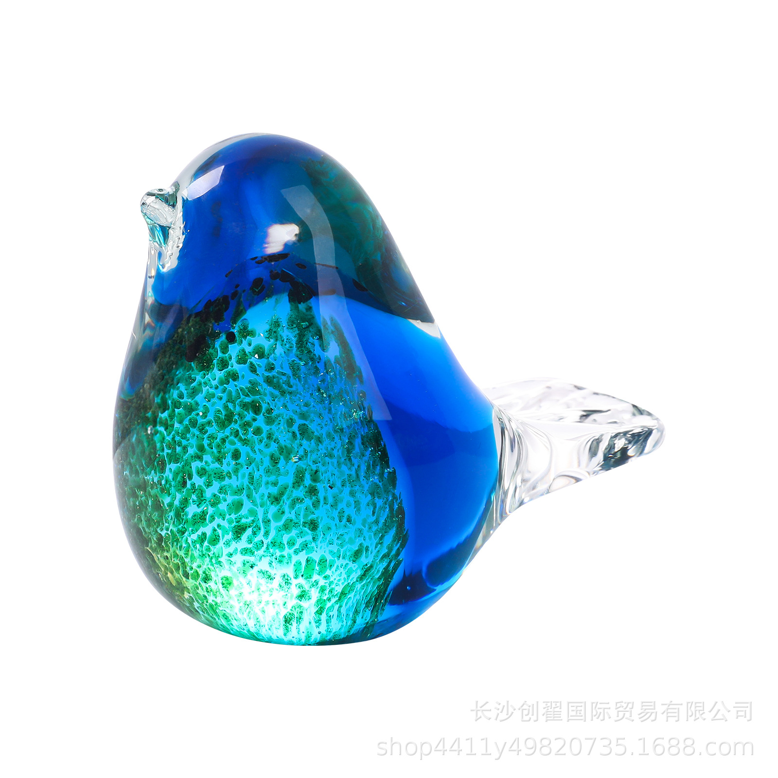 Nórdico creativo verde hecho a mano esmalte de color decoración de aves artesanías hogar Kingfisher decoraciones de escritorio de suministro transfronterizo