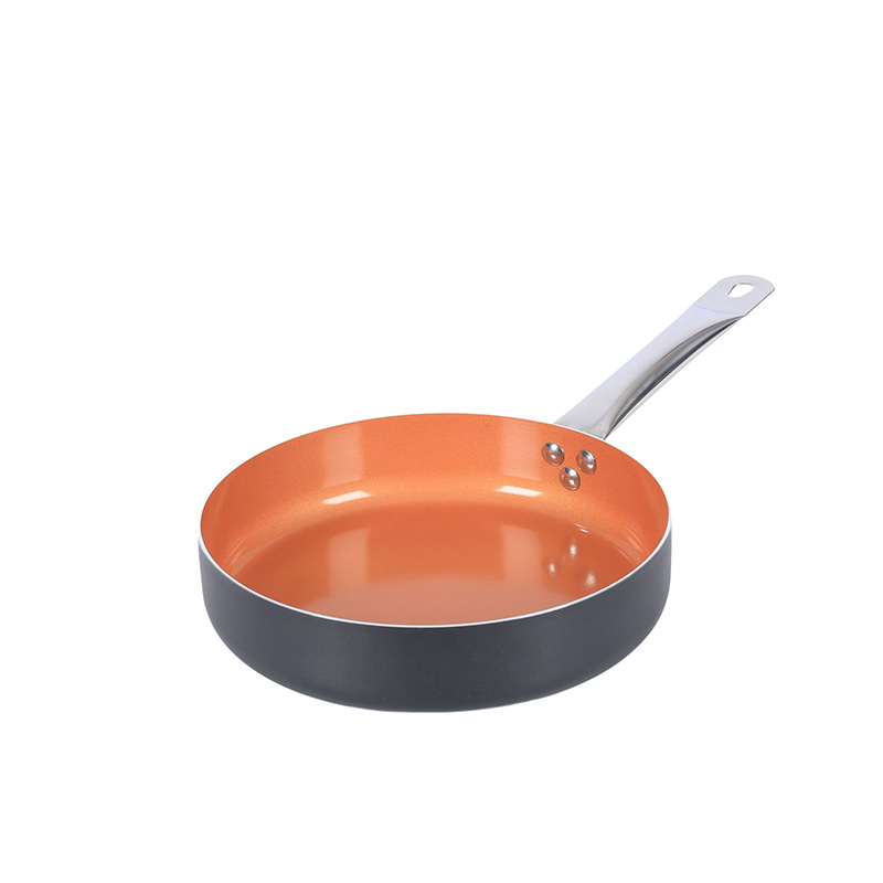 Mini cobre chef wok sartén comercio exterior de cuatro piezas olla conjunto traje al por mayor