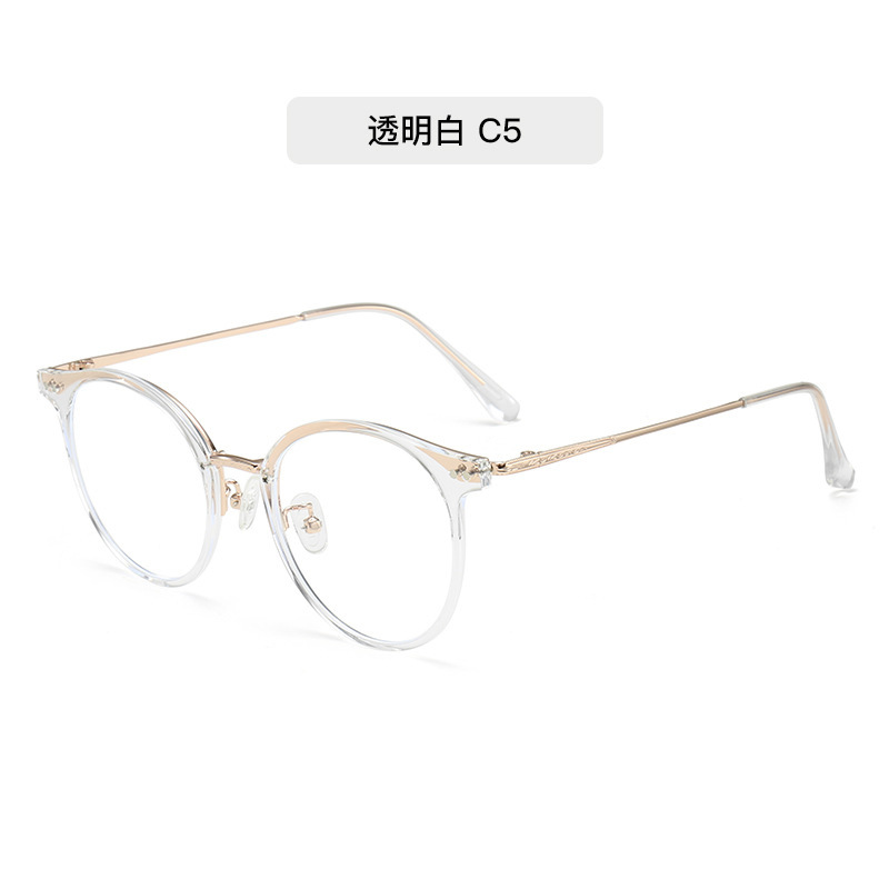 Nuevos marcos redondos marrones fríos anteojos de luz azul TR90 marcos de gafas para hombres y mujeres pueden equiparse con marcos de gafas de miopía