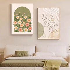 北欧クリーム風大芬村油絵軽豪華ソファー背景壁掛け画玄関清新高級客間装飾画