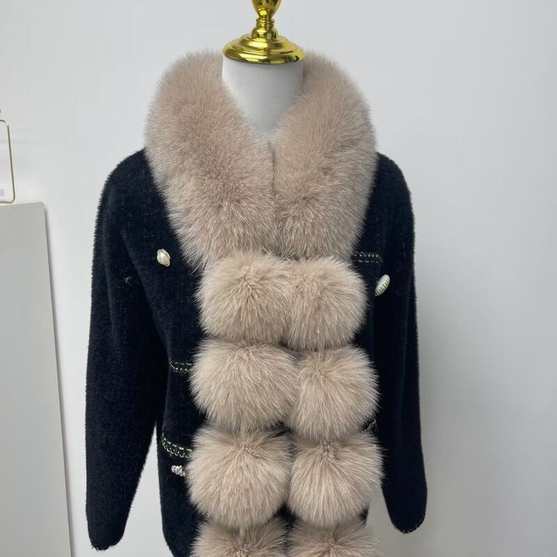 新しい磁気模造キツネ多用途スカーフ女性のための秋と冬の韓国スタイルのライト高級ショールぬいぐるみ毛皮のボール気質かわいいスカーフ|undefined