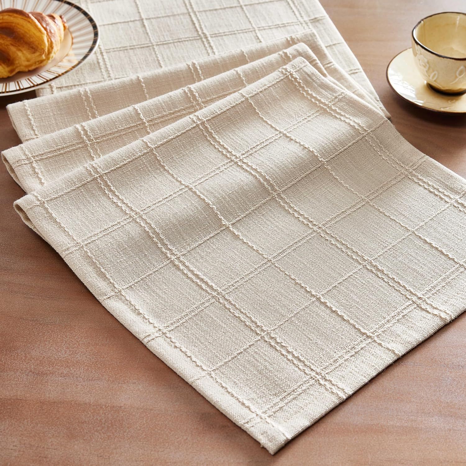 Bandera de mesa Jacquard de estilo algodón y lino estricto espesar tela de mesa de reunión rectangular cubierta alta sensación de venta en caliente transfronteriza bandera de mesa image 8