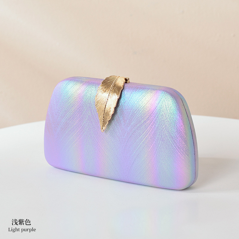 Estilo coreano de moda creativa bolsa de cena de hoja bolsa de teléfono móvil de las niñas desmontaje cadena gradiente nueva bolsa de banquete de mano