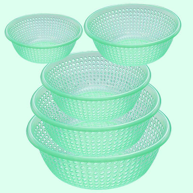 プラスチックふるい排水バスケット大型家庭用野菜洗いバスケット野菜洗いボウル果物洗いふるいキッチン厚みのある果物バスケット|undefined