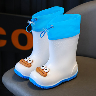 Children's Rain Boots Boys Cartoon Rain Boots Middle Barrel Girls Primary School Students Dinosaur Water Shoes 3 Years Old Baby Non-slip Children
