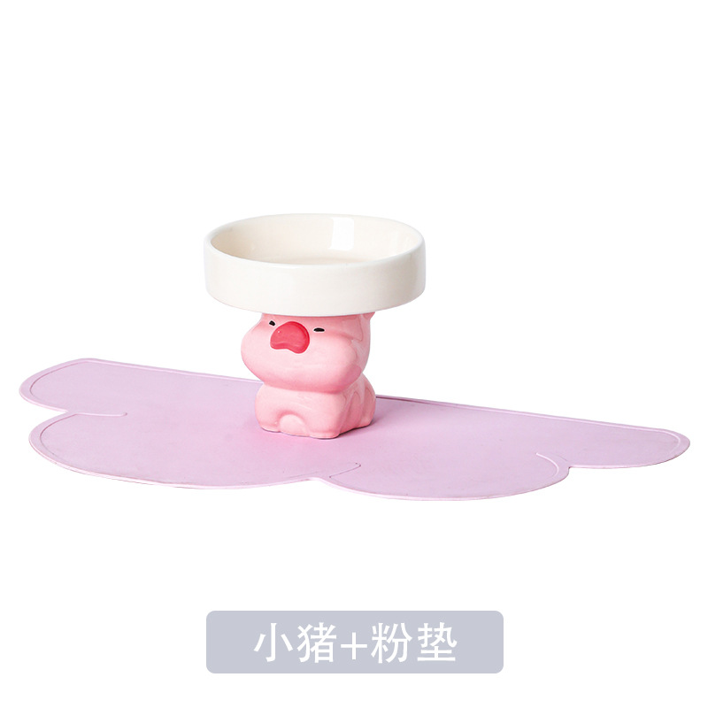 핑크 돼지 그릇 + 핑크 플레이스매트