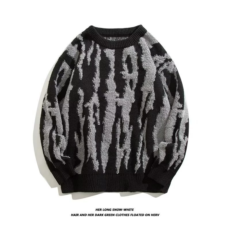 2024 nuevo overcoat de punto de cuello redondo de tendencia masculina de otoño y invierno de tamaño grande suéter de alto nivel de viento perezoso