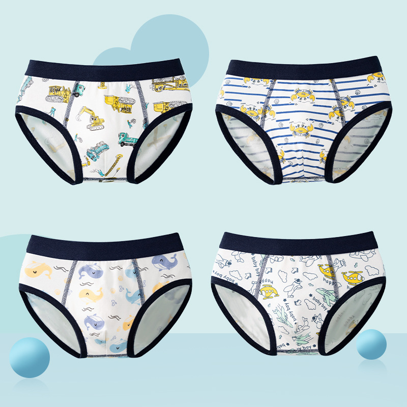2025 nueva ropa interior delgada de verano para niños, algodón triangular, niños pequeños, medianos y grandes, niños, niños sin trasero
