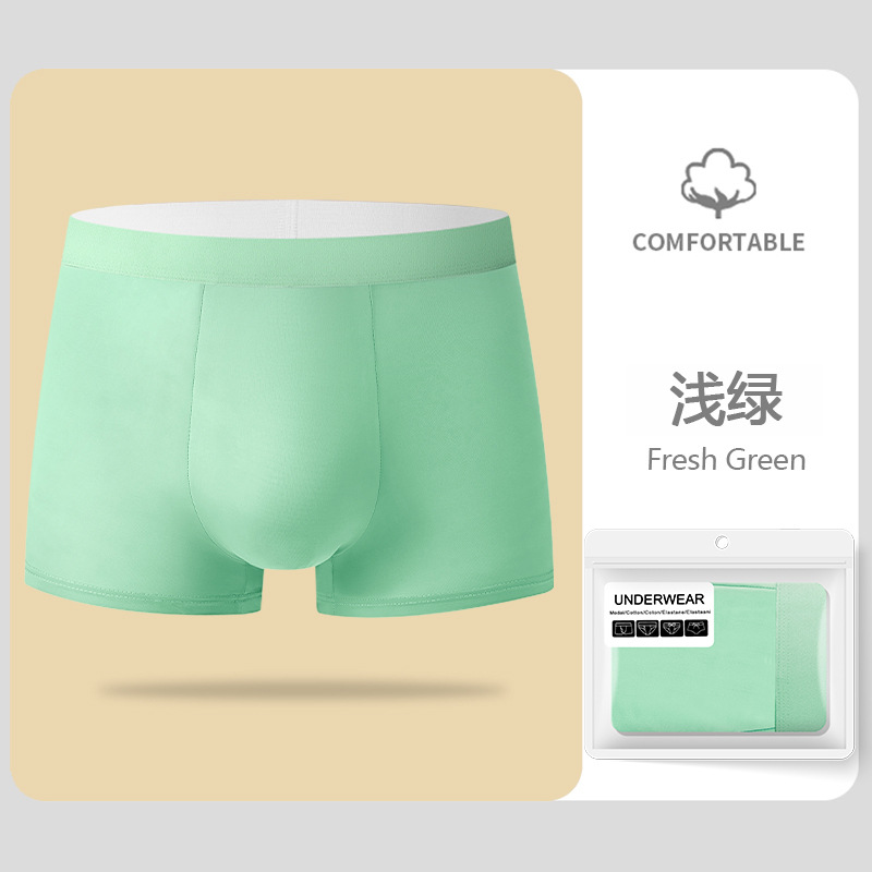 Ropa interior de hombre de seda de hielo verano fresco transpirable sin costuras antibacteriano deportes absorbente de sudor color sólido más tamaño ropa interior de hombre al por mayor