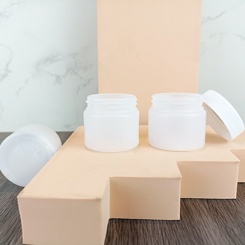 厂家直销38牙30ml面霜罐白色透明HDPE日化包装卸妆膏小样乳液分装
