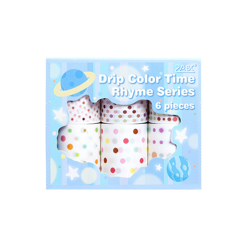 Caída colorido cuando Yun y papel conjunto de cinta adhesiva color Morandi cinta adhesiva punto de onda transfronteriza pequeña pegatina de punto