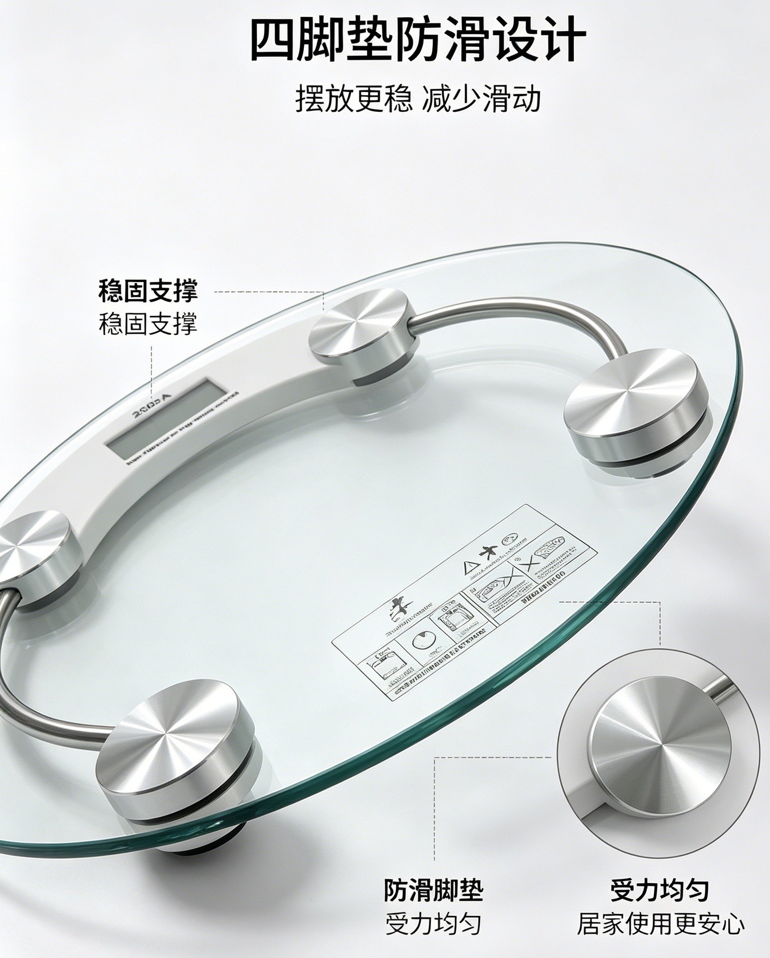Manufacturer wholesale household health scale electronic scale gift tempered glass transparent round scale with logo printing cross-border