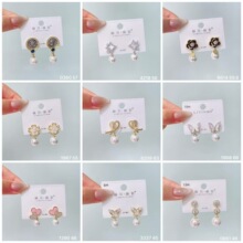 丽银饰品2025爆款珍珠花朵耳环甜美韩版时尚925银针女气质耳饰