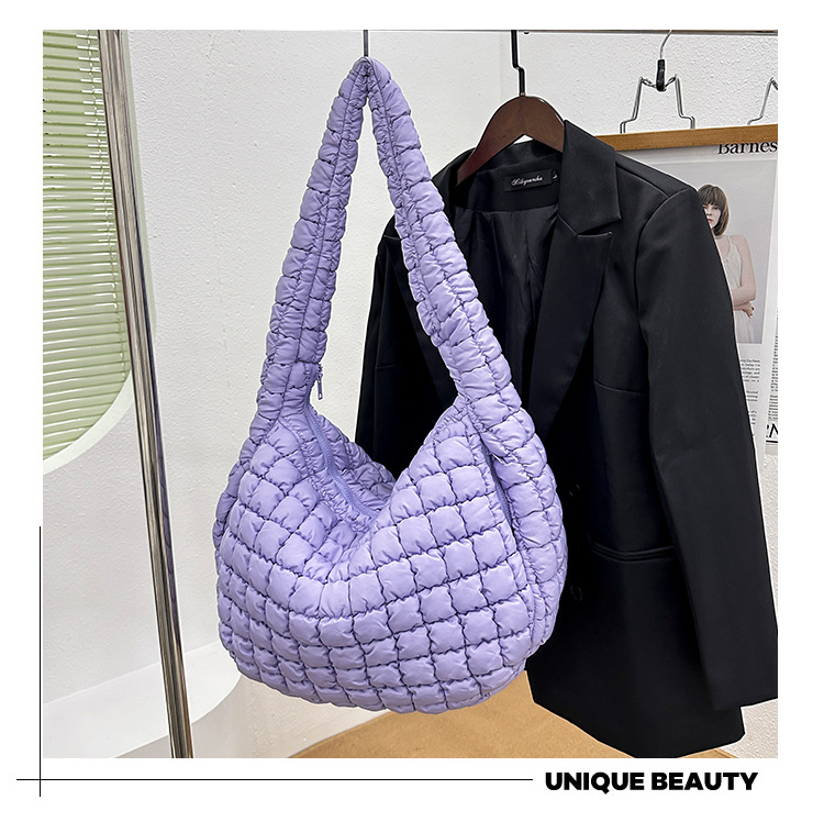 Korean Cloud Bag, Women's Lazy Style Shoulder Bag Pleated Handbag Large Capacity Single Shoulder Casual Bag_voghion.com