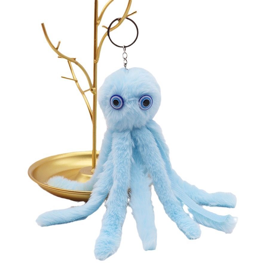 Bolsa de pulpo de peluche colgante lindo pulpo muñeca de dibujos animados llavero Mochila pequeña joyería adornos regalo