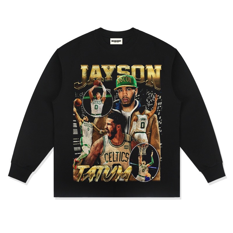 Clarkson Curry Bryant Irving James tres golos Harden estrella americana impresa retro lavado en agua mangas largas
