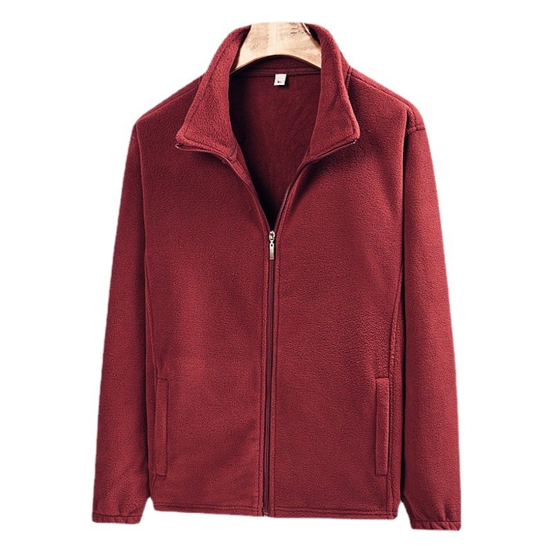 Polar Fleece Men's Fleece Jacket Autumn and Winter Casual Large Size Middle-Aged and Elderly Jacket Loose Top to Protect Against Cold