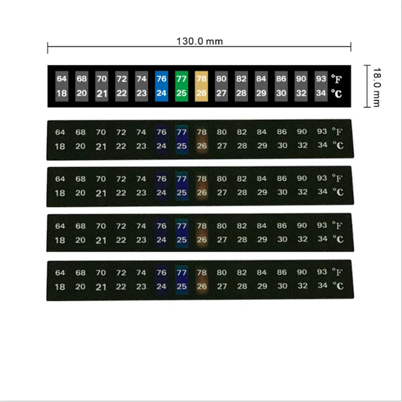 Aquarium, temperature measurement sticker, thermometer, horizontal version