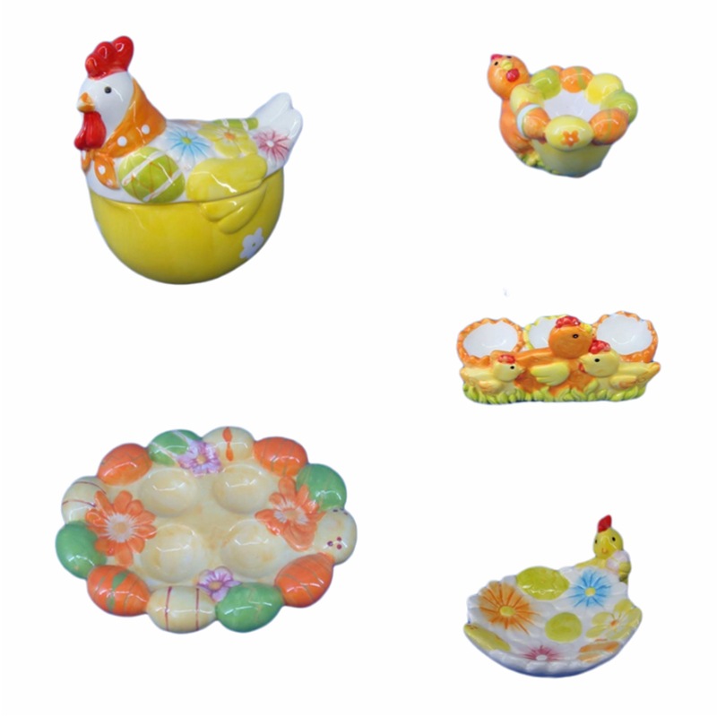 Pollo de Pascua, huevo de cerámica, huevo de cerámica, huevo de cerámica, huevo de cerámica, huevo de conejo, taza de huevo pintada a mano