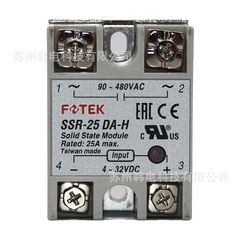原装正品SSR-25DA-H台湾阳明FOTEK高功率单相固态继电器25A