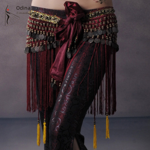 Odinara belly dance waist sash performance tassel hip scarf tribal dance costume belly dance waist chain wholesale