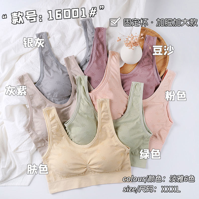 Middle-aged and Elderly Mother's Plus-sized and Plus-fat Seamless Vest Wrapped Chest Women's Fat Bra Fixed Cup Chest Pad Underwear Middle-aged and Elderly Mother's Plus-sized and Plus-fat Seamless Vest Wrapped Chest Women's Fat Bra Fixed Cup Chest Pad Underwear