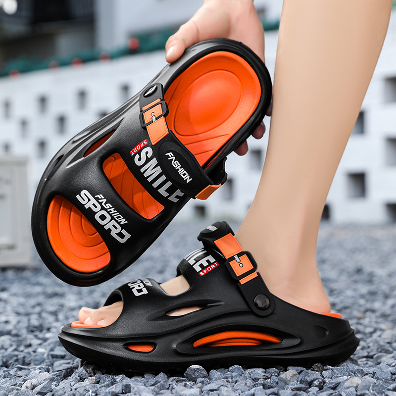 Zapatillas de hombre verano nuevo estilo engrosamiento exterior sandalias y zapatillas antideslizantes deportes y ocio chanclas zapatos de playa de doble uso para conducir