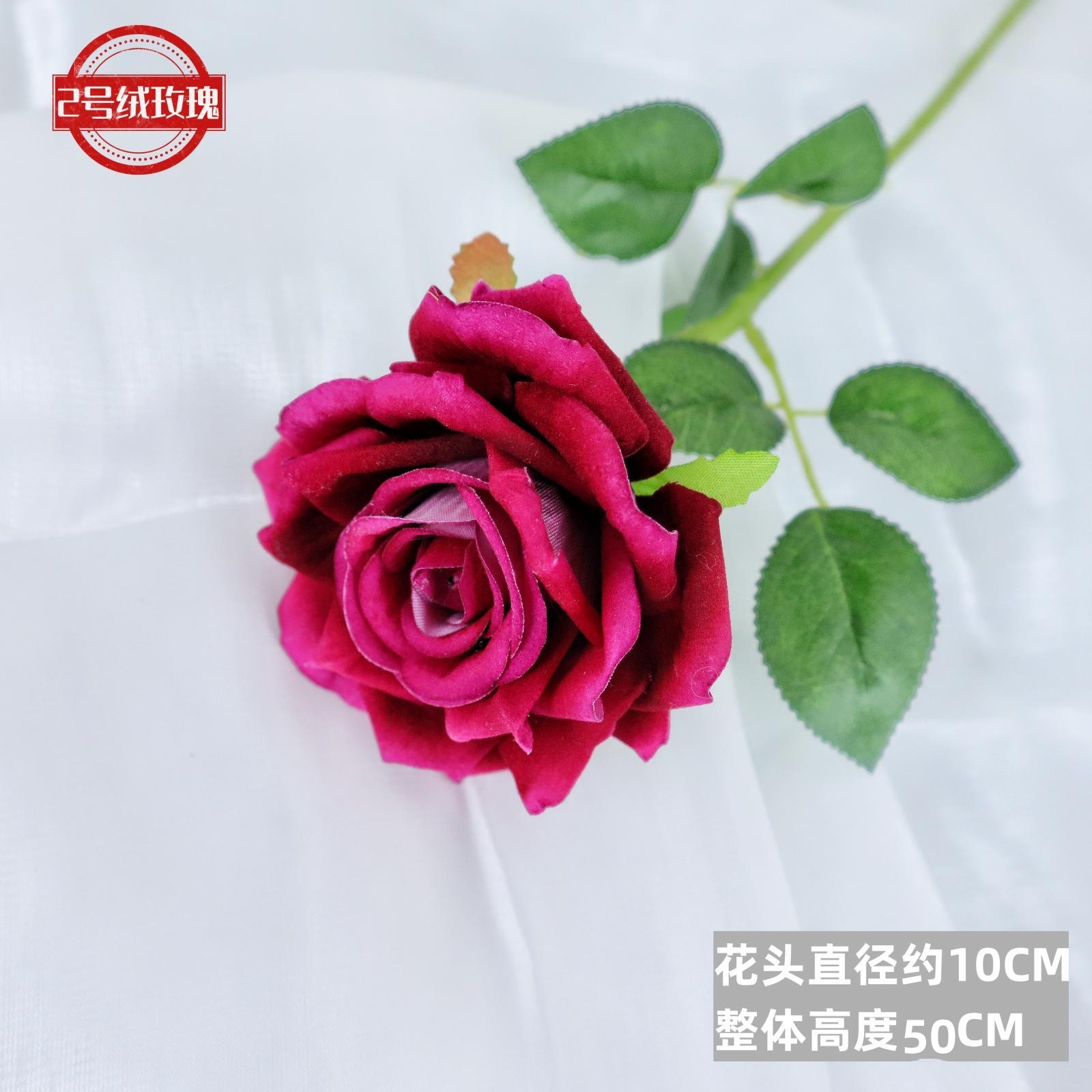 Rosa artificial sensación franela Rosa flor artificial ramo de la boda flor artificial Flor de seda hogar de gama alta al por mayor