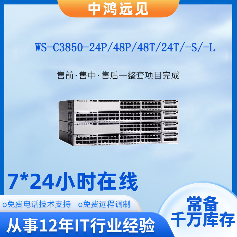 For Cisco WS-C3850-24P/48P/48T/24T/-S/-L Switches