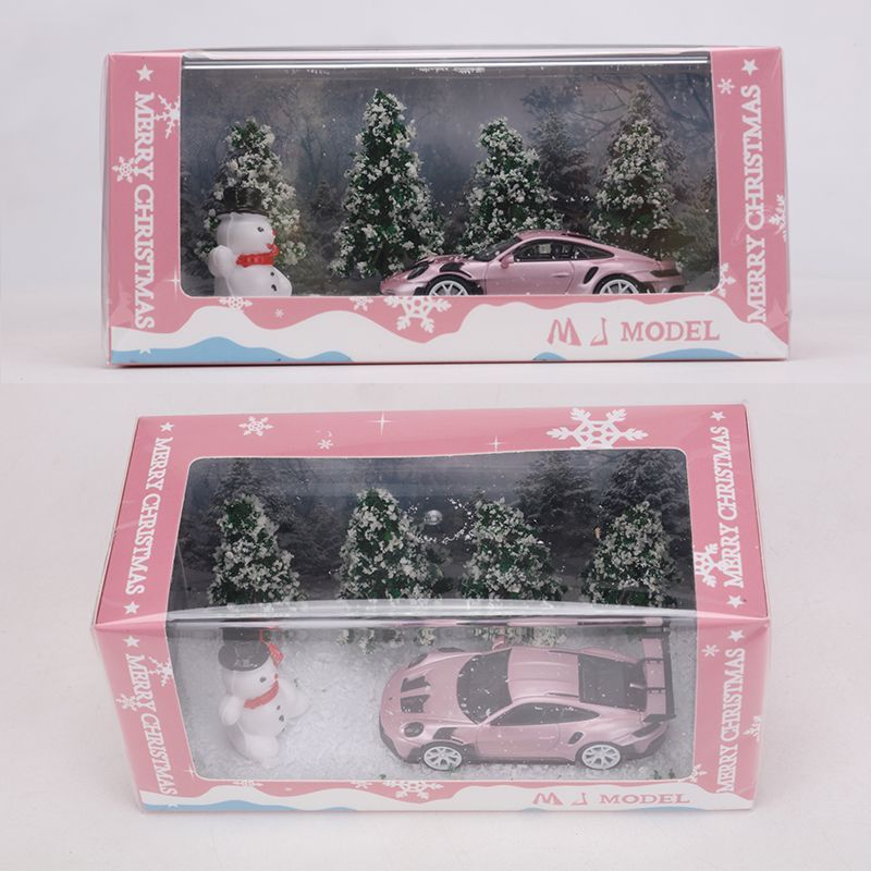 MJ 1:64 Porsche 911 992 GT3 RS Christmas Scene Simulation