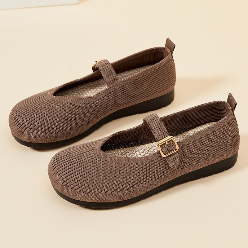 Zapatos de madre zapatos casuales de verano para mujer zapatos de mujer viejos zapatos de tela de Beijing zapatos transpirables cómodos zapatos planos de suela suave sin cansancio