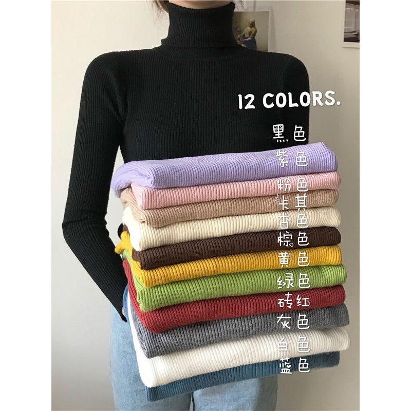 Cross-Border Supply - Accepting Orders - Affordable Women's Knitted Sweater Turtleneck Base Shirt