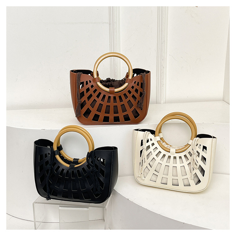 967g Weight Hollow Fashion Element String Closure Type Double Handle Strap Type Handbag Bags Type Casual, Daily, Shopping Occasion Pu Leather Material Solid Color Pattern All Seasons Season Women's Gender Classic Style Style Square Shape Women's Pu Leather Solid Color Classic Style Hollow Square String Handbag 14
