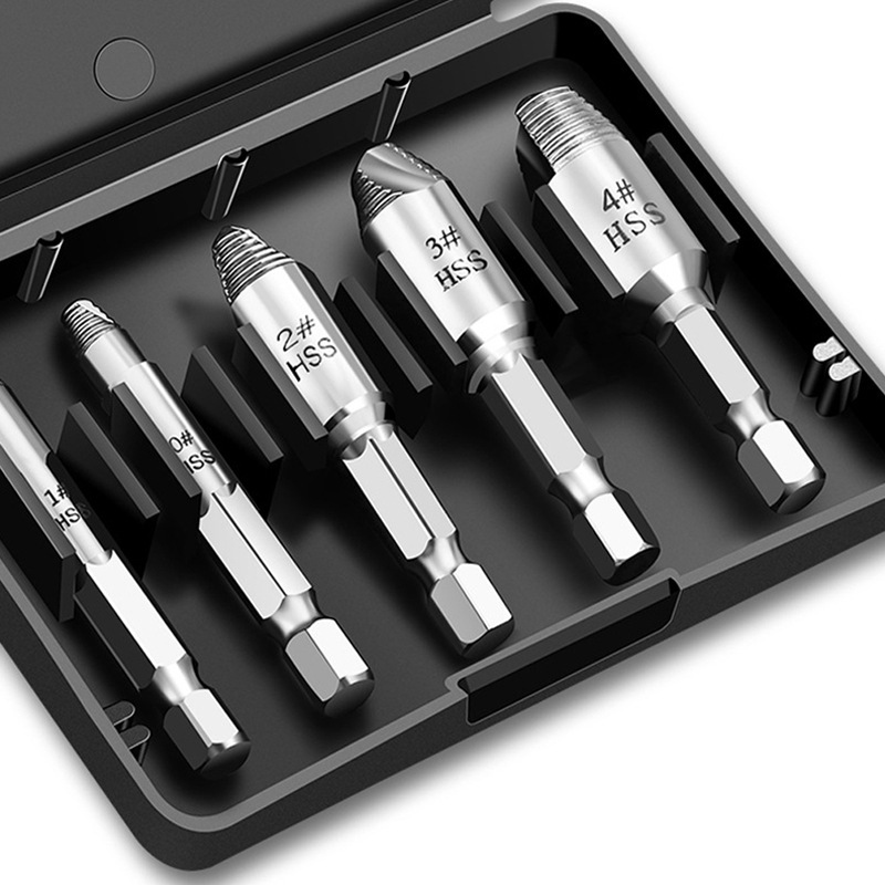 ネジ取り出し器5pcsシングルヘッドチタン高速鋼滑り止め糸切れ取り出しツール六角柄ネジ取り出し器|undefined